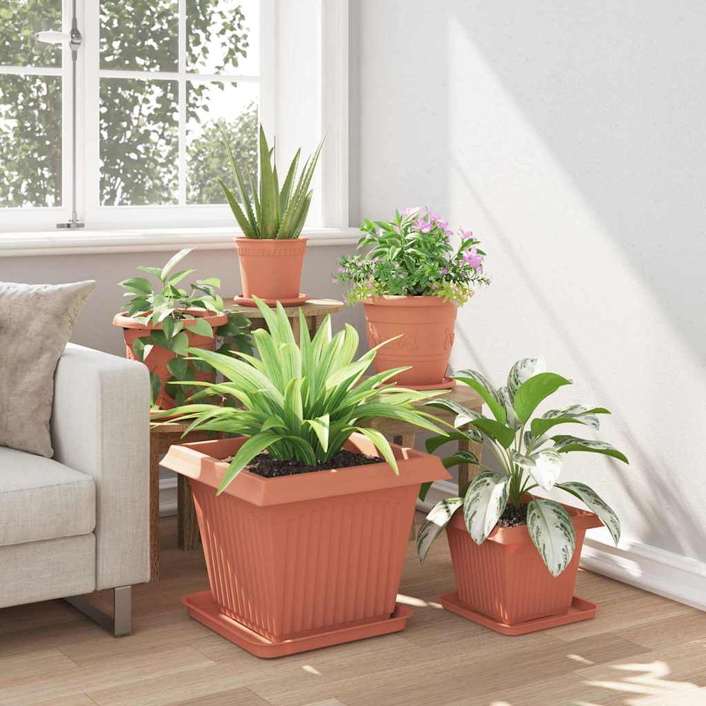 Vierkante Bloempot 24 pcs Baksteenrood 43 x 43 x 33,5 cm is nu te koop bij PeponiXL, paradijselijk wonen!