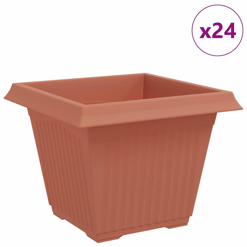 Vierkante Bloempot 24 pcs Baksteenrood 43 x 43 x 33,5 cm is nu te koop bij PeponiXL, paradijselijk wonen!