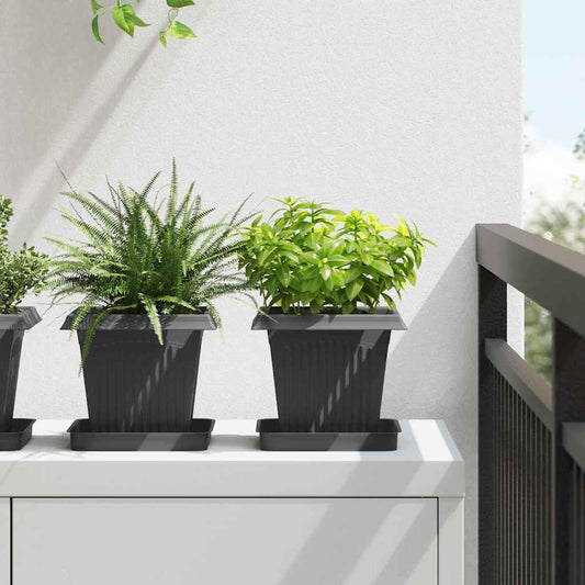 Vierkante Bloempot 24 pcs Zwart 16 x 16 x 14 cm Kunststof is nu te koop bij PeponiXL, paradijselijk wonen!