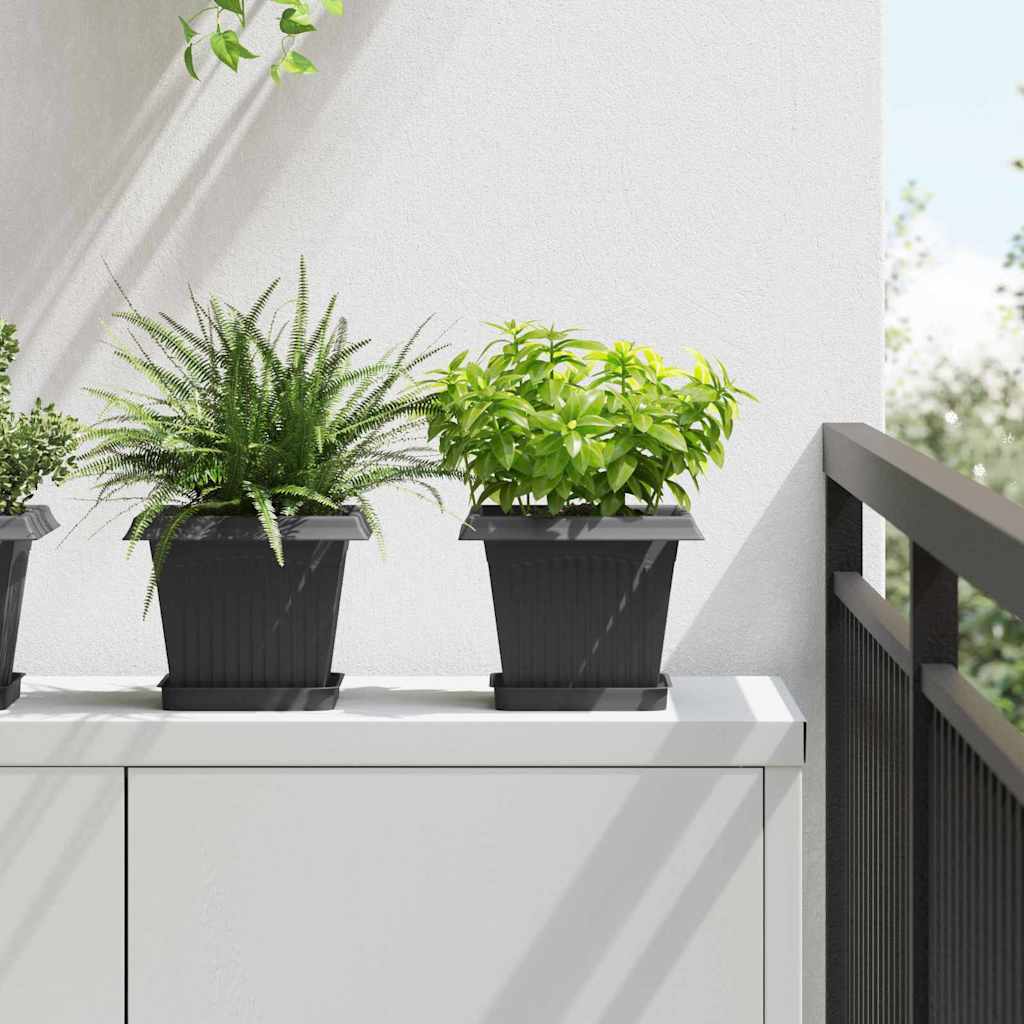 Vierkante Bloempot 24 pcs Zwart 20 x 20 x 16 cm Kunststof is nu te koop bij PeponiXL, paradijselijk wonen!