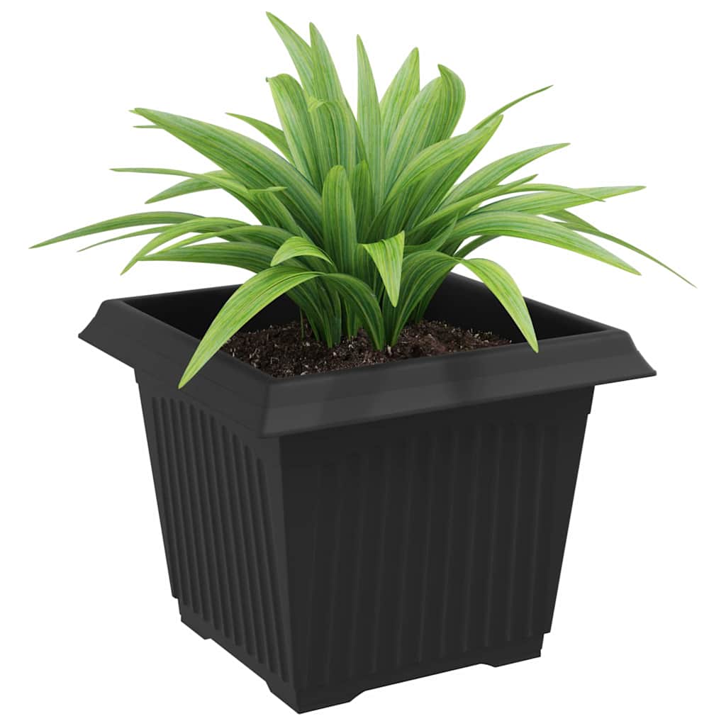 Vierkante Bloempot 24 pcs Zwart 23 x 23 x 17,5 cm Kunststof is nu te koop bij PeponiXL, paradijselijk wonen!