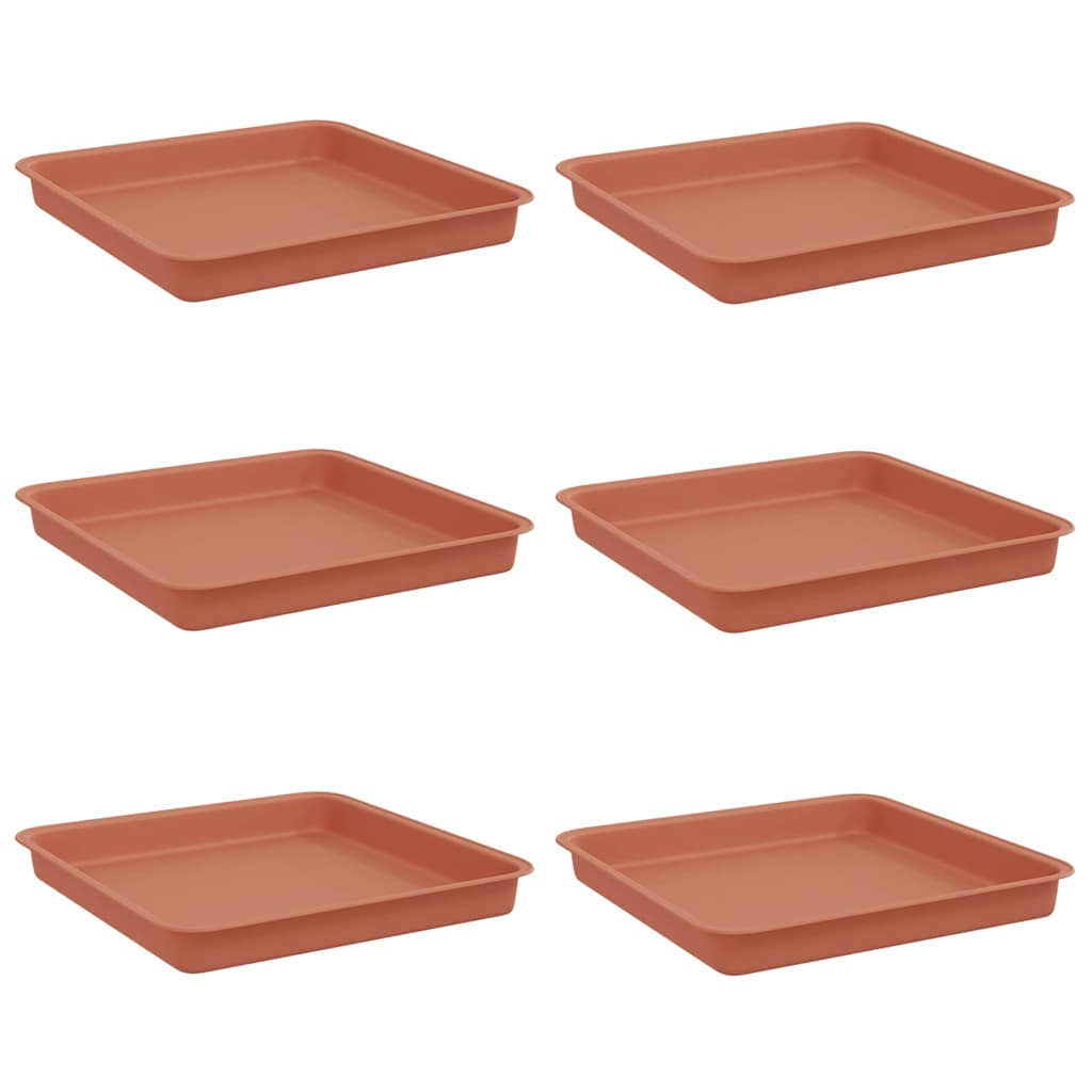 Vierkante Bloemenschotel 6 pcs Baksteenrood 18 x 18 x 2 cm is nu te koop bij PeponiXL, paradijselijk wonen!