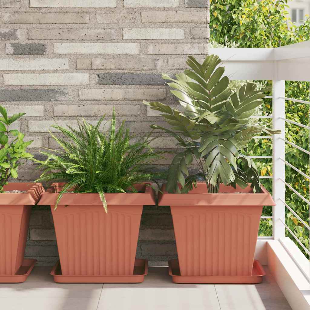 Vierkante Bloemenschotel 6 pcs Baksteenrood 36 x 36 x 2.5 cm is nu te koop bij PeponiXL, paradijselijk wonen!