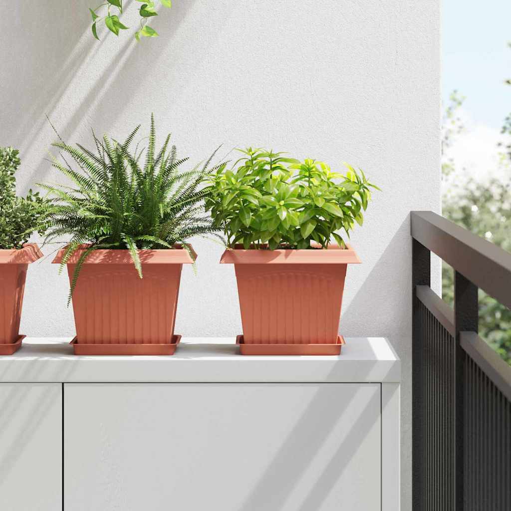 Vierkante Bloemenschotel 24 pcs Baksteenrood 18 x 18 x 2 cm is nu te koop bij PeponiXL, paradijselijk wonen!