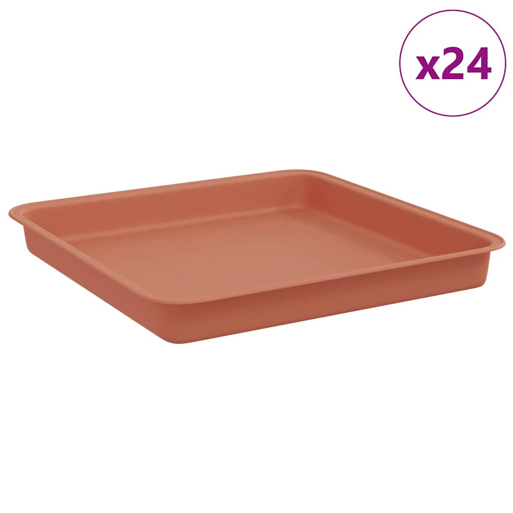 Vierkante Bloemenschotel 24 pcs Baksteenrood 18 x 18 x 2 cm is nu te koop bij PeponiXL, paradijselijk wonen!