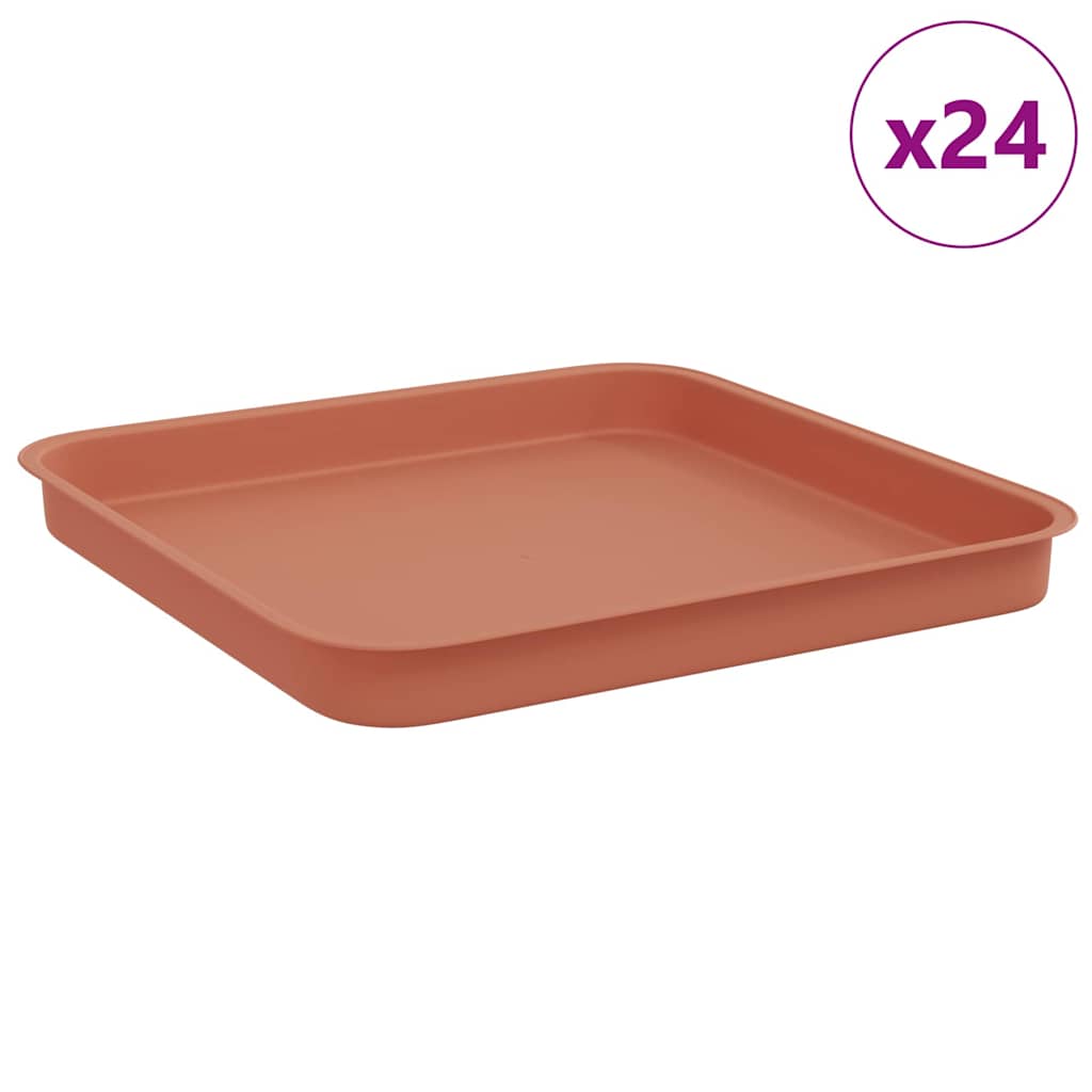 Vierkante Bloemenschotel 24 pcs Baksteenrood 21 x 21 x 2 cm is nu te koop bij PeponiXL, paradijselijk wonen!