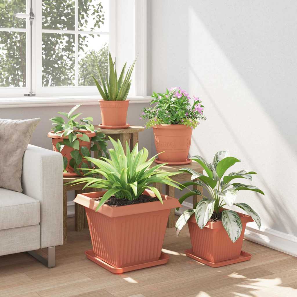 Vierkante Bloemenschotel 24 pcs Baksteenrood 32 x 32 x 2,5 cm is nu te koop bij PeponiXL, paradijselijk wonen!