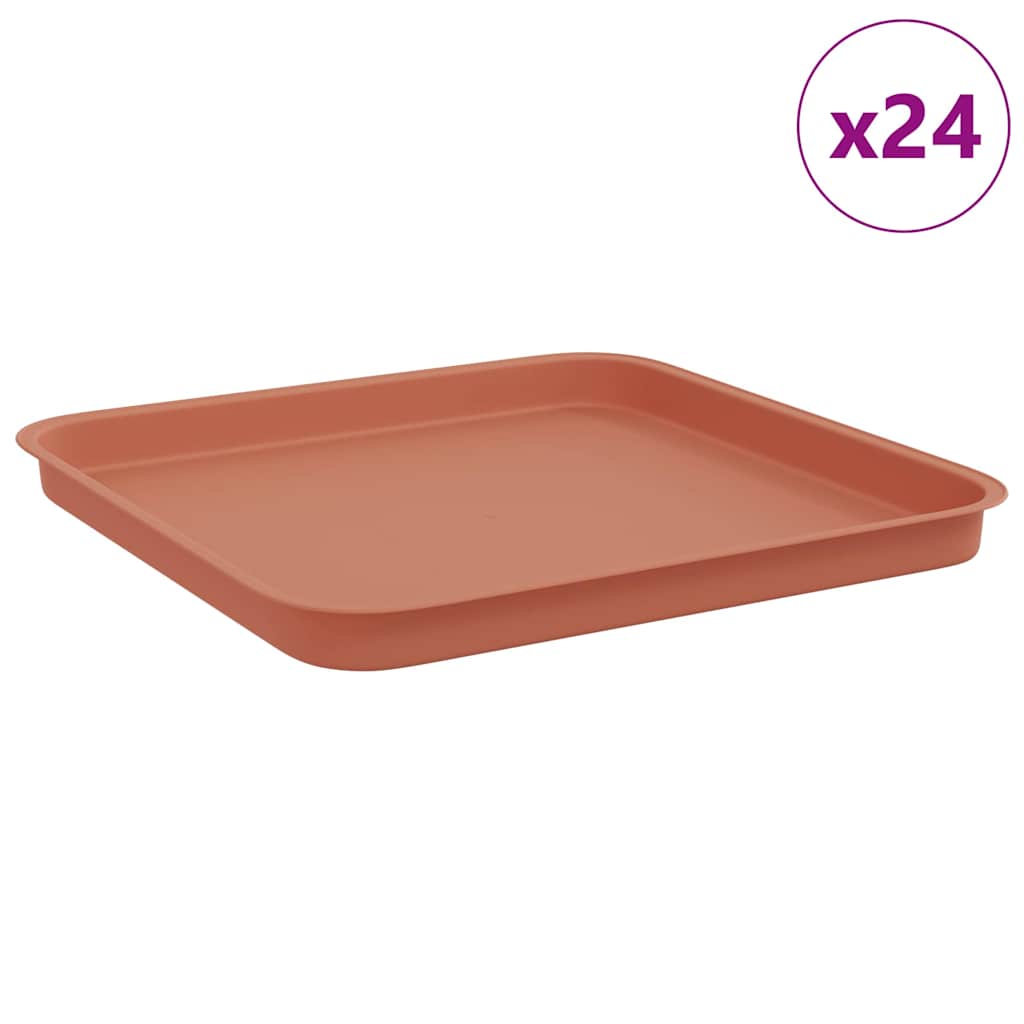 Vierkante Bloemenschotel 24 pcs Baksteenrood 32 x 32 x 2,5 cm is nu te koop bij PeponiXL, paradijselijk wonen!