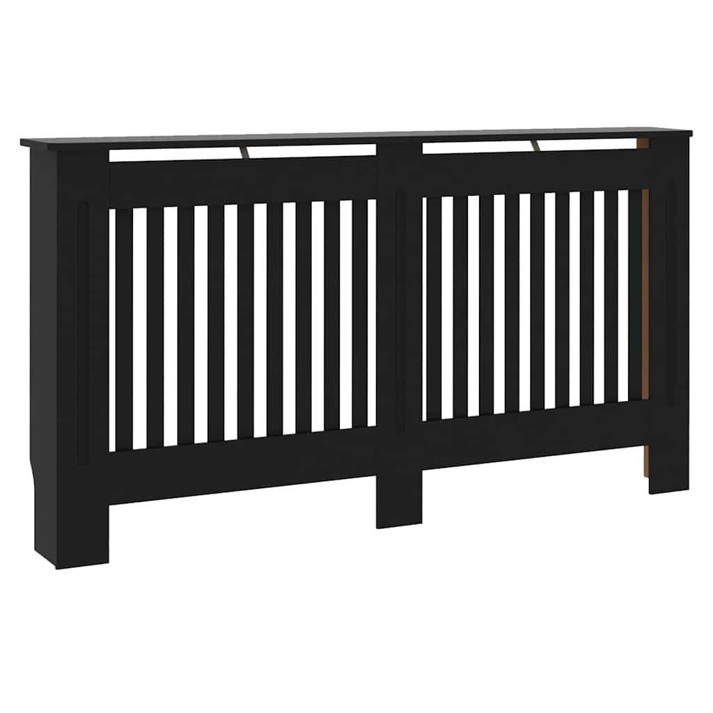 Radiatorafdekking 2 pcs Zwart 152 x 19 x 81,5 cm Bewerkt hout is nu te koop bij PeponiXL, paradijselijk wonen!
