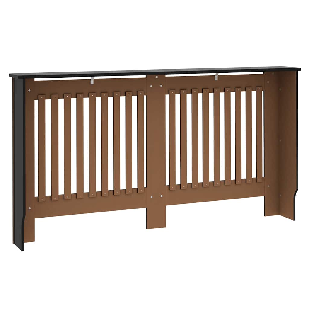 Radiatorafdekking 2 pcs Zwart 152 x 19 x 81,5 cm Bewerkt hout is nu te koop bij PeponiXL, paradijselijk wonen!