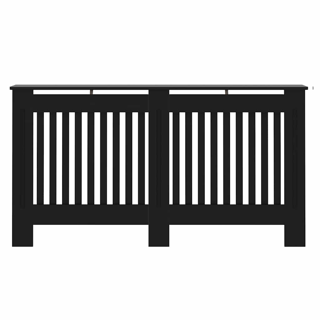 Radiatorafdekking 2 pcs Zwart 152 x 19 x 81,5 cm Bewerkt hout is nu te koop bij PeponiXL, paradijselijk wonen!