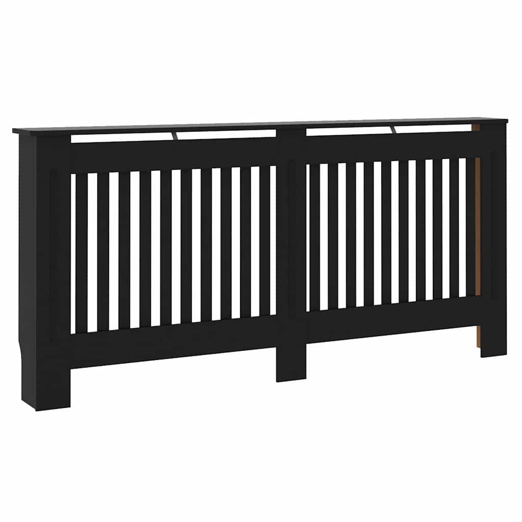 Radiatorafdekking 2 pcs Zwart 172 x 19 x 81,5 cm Bewerkt hout is nu te koop bij PeponiXL, paradijselijk wonen!