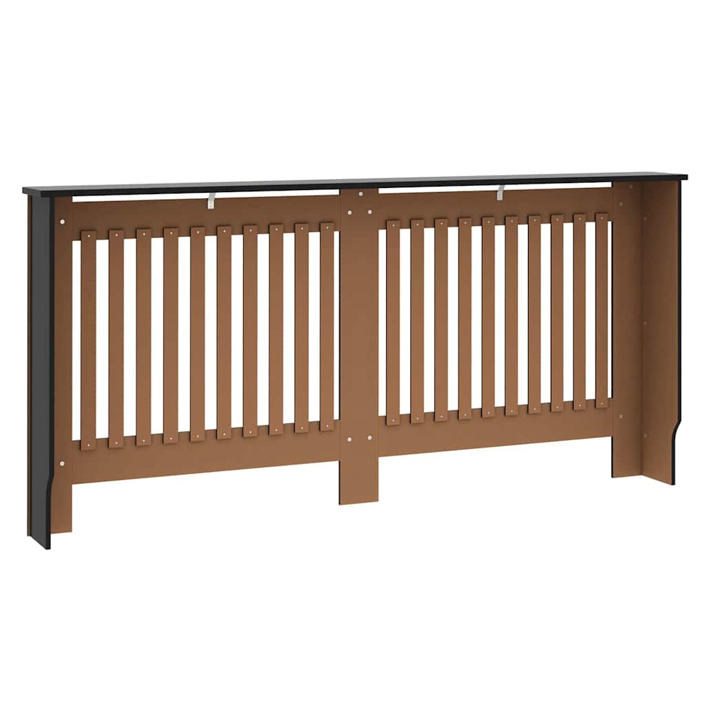 Radiatorafdekking 2 pcs Zwart 172 x 19 x 81,5 cm Bewerkt hout is nu te koop bij PeponiXL, paradijselijk wonen!