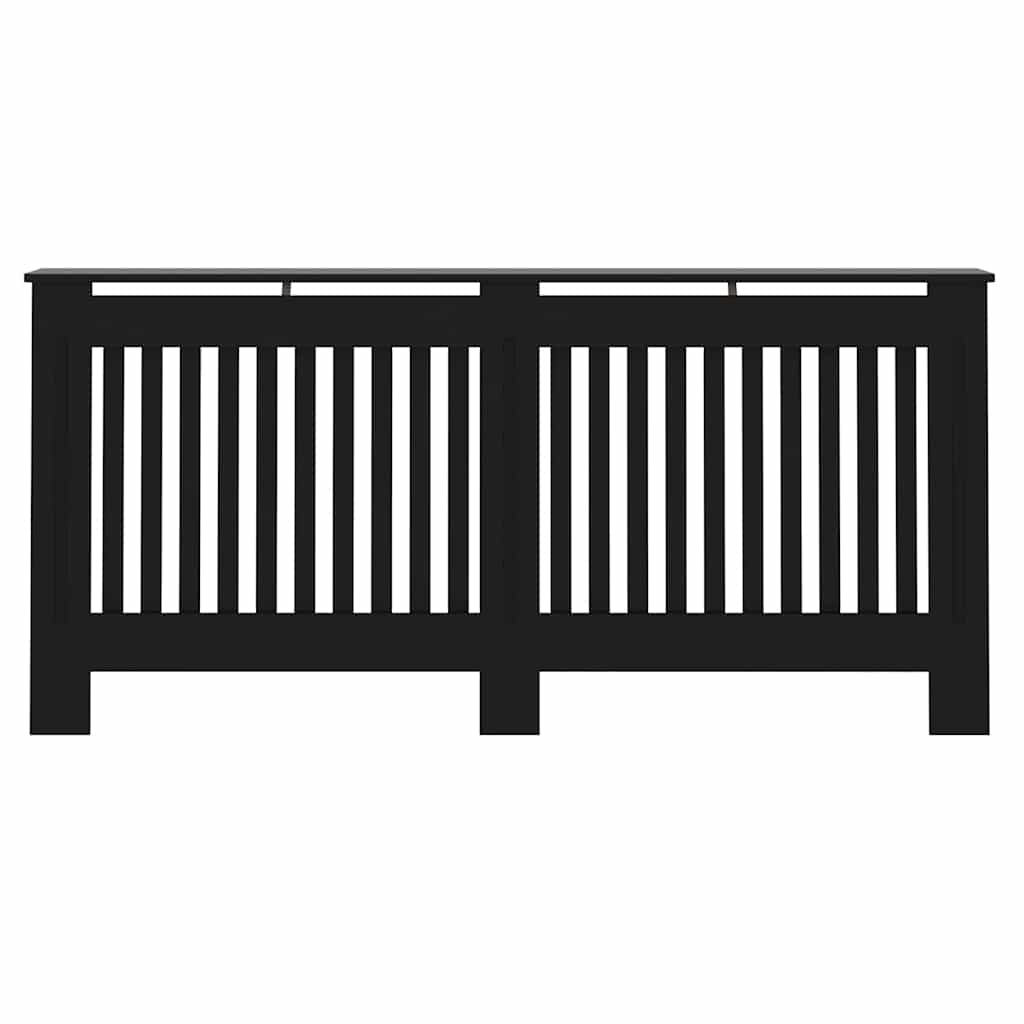 Radiatorafdekking 2 pcs Zwart 172 x 19 x 81,5 cm Bewerkt hout is nu te koop bij PeponiXL, paradijselijk wonen!