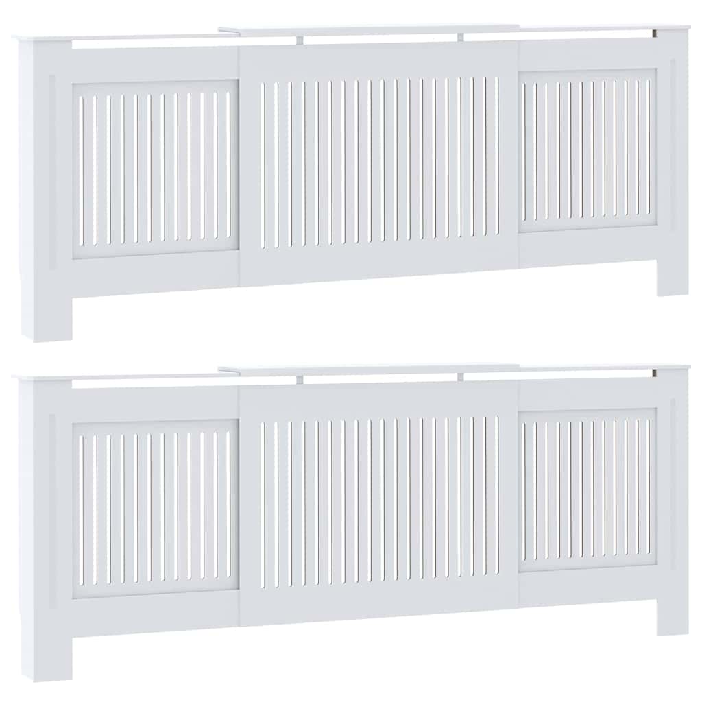 Radiatorafdekking 2 pcs Wit 205 x 20,5 x 81,5cm Bewerkt hout is nu te koop bij PeponiXL, paradijselijk wonen!