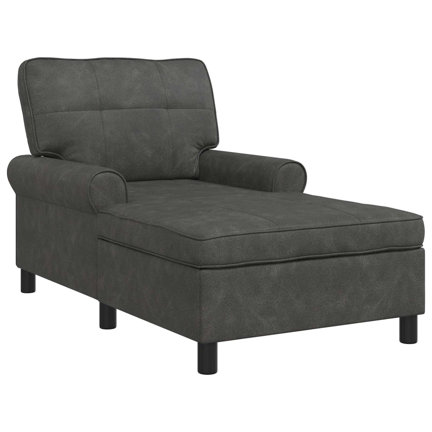 Chaise Lounge met kussen Zwart 91 x 157 x 91 cm Antiek PU is nu te koop bij PeponiXL, paradijselijk wonen!