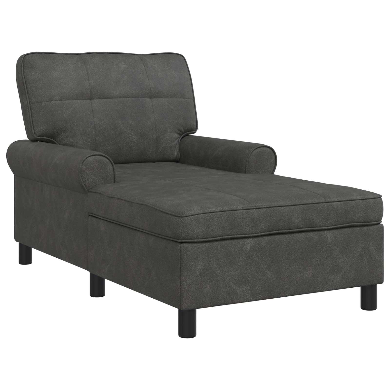 Chaise Lounge met kussen Zwart 91 x 157 x 91 cm Antiek PU is nu te koop bij PeponiXL, paradijselijk wonen!