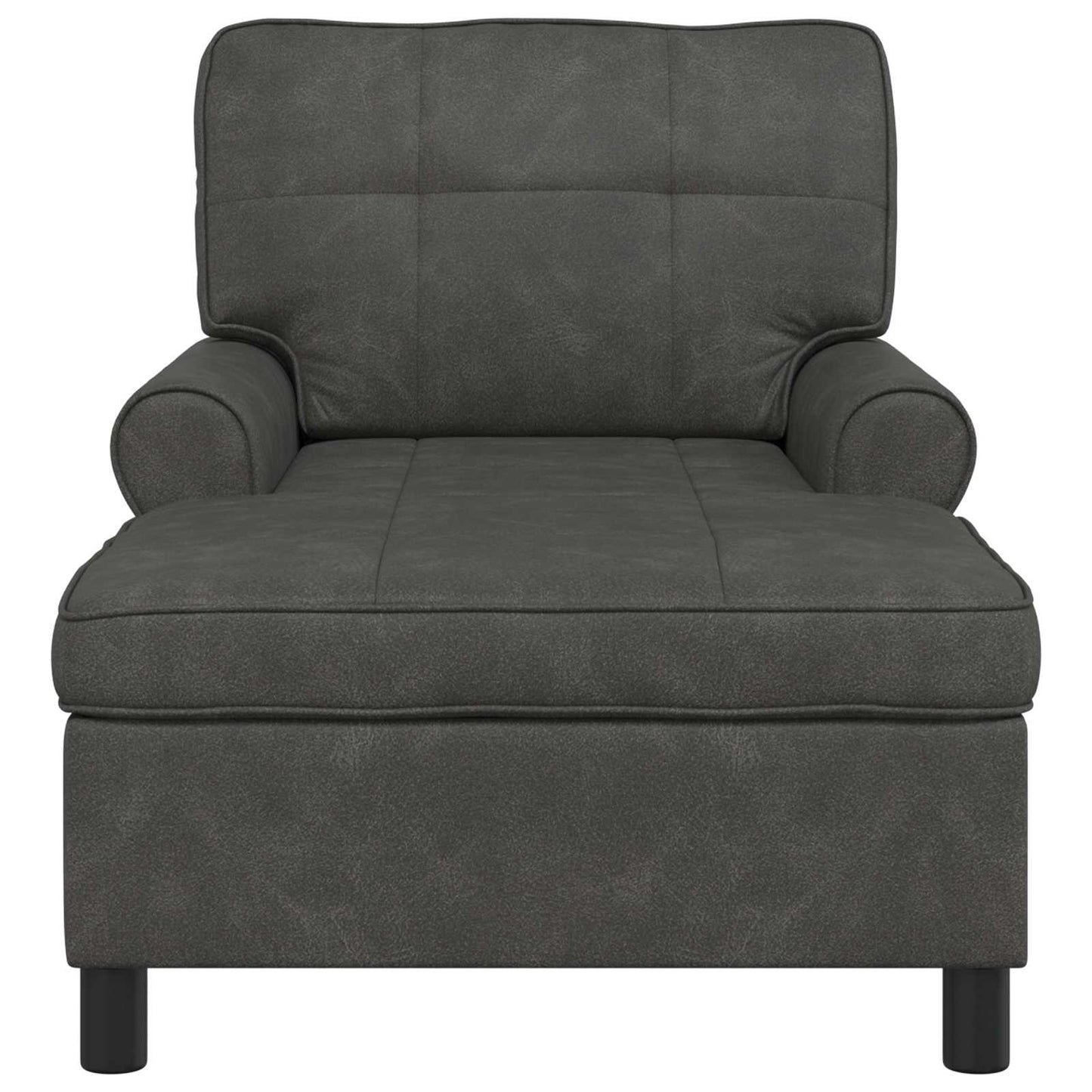 Chaise Lounge met kussen Zwart 91 x 157 x 91 cm Antiek PU is nu te koop bij PeponiXL, paradijselijk wonen!