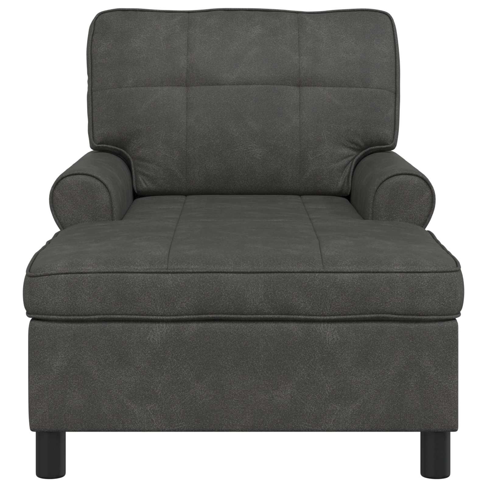 Chaise Lounge met kussen Zwart 91 x 157 x 91 cm Antiek PU is nu te koop bij PeponiXL, paradijselijk wonen!