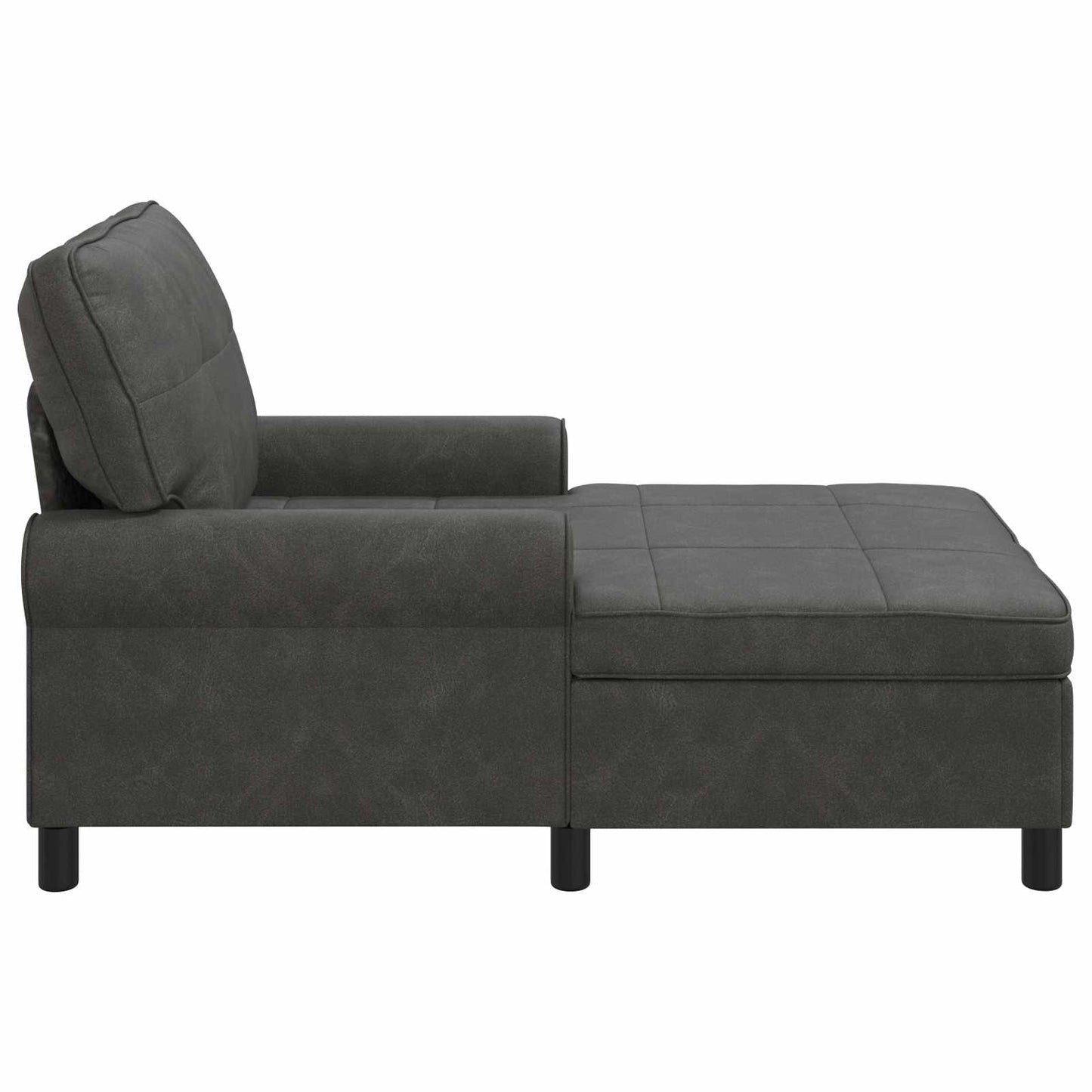 Chaise Lounge met kussen Zwart 91 x 157 x 91 cm Antiek PU is nu te koop bij PeponiXL, paradijselijk wonen!