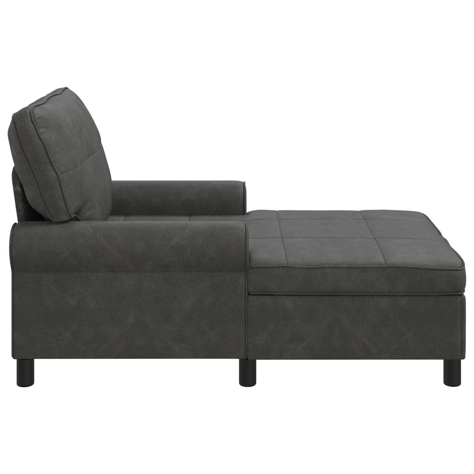 Chaise Lounge met kussen Zwart 91 x 157 x 91 cm Antiek PU is nu te koop bij PeponiXL, paradijselijk wonen!