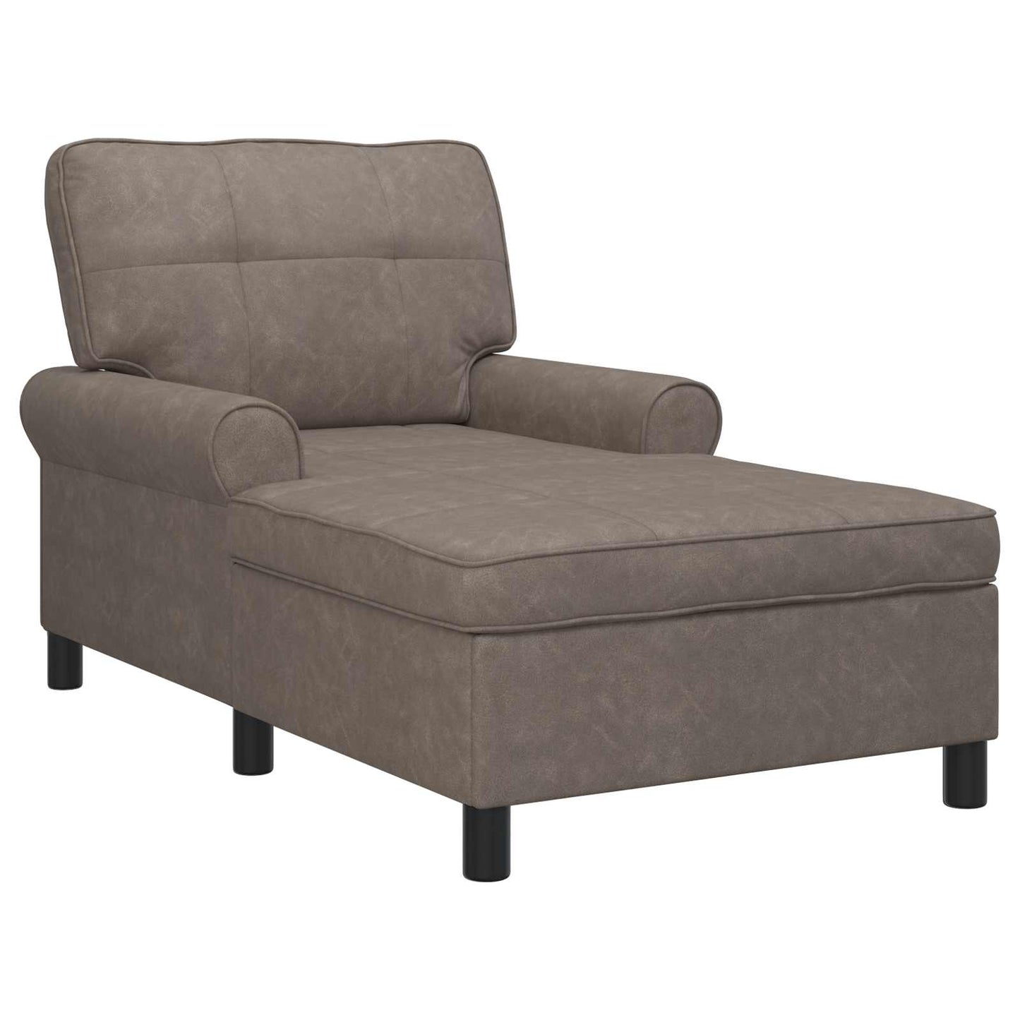 Chaise Lounge met kussen Grijs 91 x 157 x 91 cm Antiek PU is nu te koop bij PeponiXL, paradijselijk wonen!