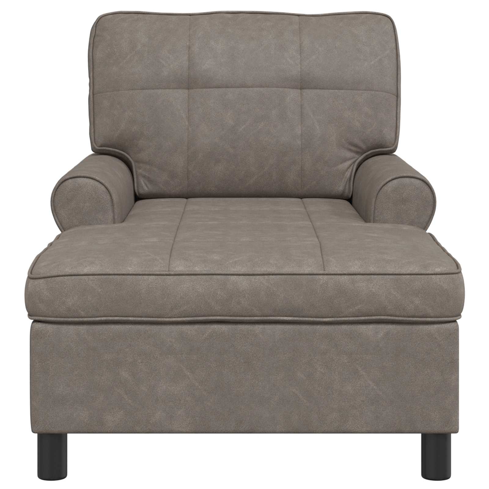 Chaise Lounge met kussen Grijs 91 x 157 x 91 cm Antiek PU is nu te koop bij PeponiXL, paradijselijk wonen!