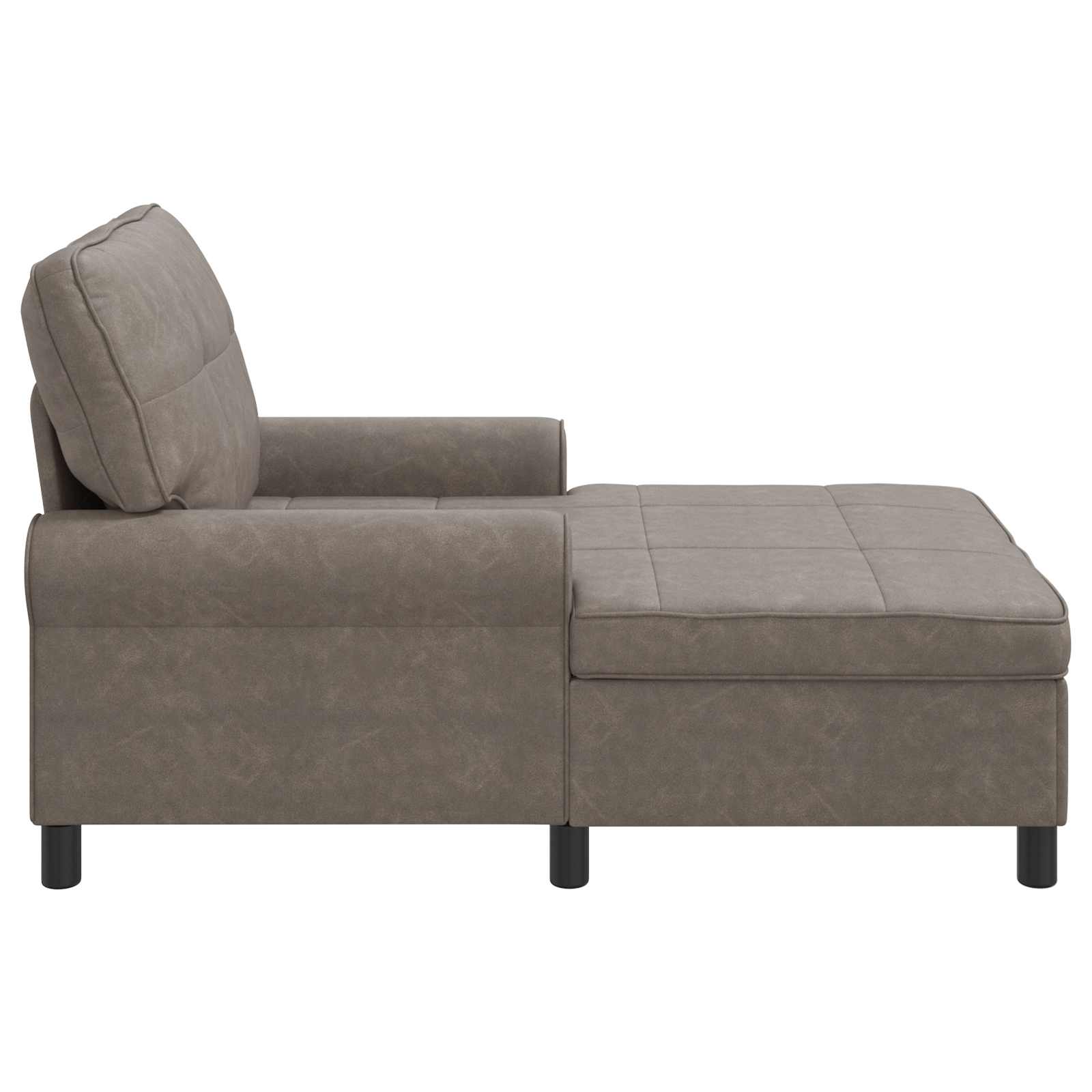 Chaise Lounge met kussen Grijs 91 x 157 x 91 cm Antiek PU is nu te koop bij PeponiXL, paradijselijk wonen!