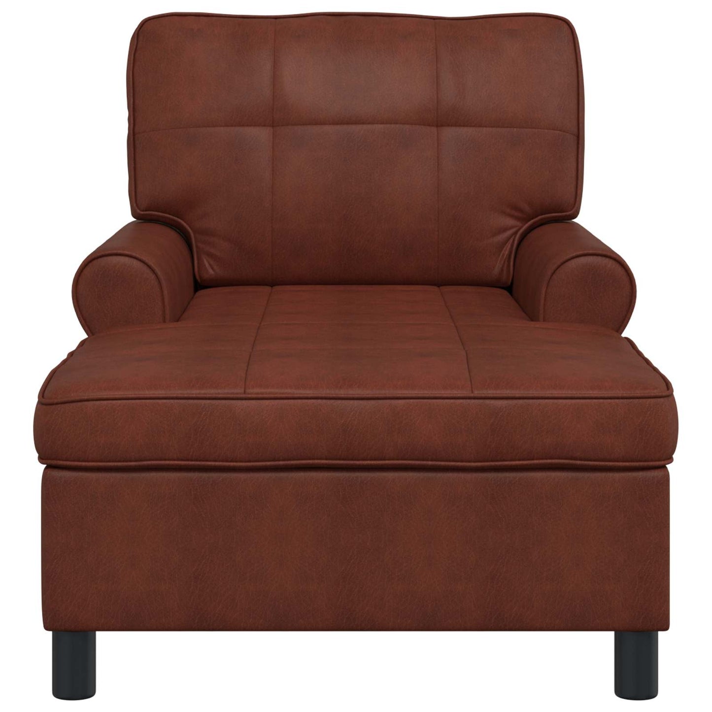 Chaise Lounge Glanzend Bruin 91 x 157 x 91 cm Nep Leer is nu te koop bij PeponiXL, paradijselijk wonen!