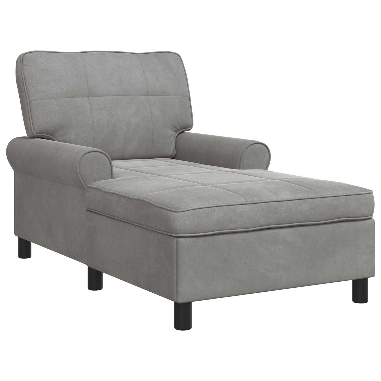Chaise Lounge met kussen Lichtgrijs 91 x 157 x 91 cm Fluweel is nu te koop bij PeponiXL, paradijselijk wonen!