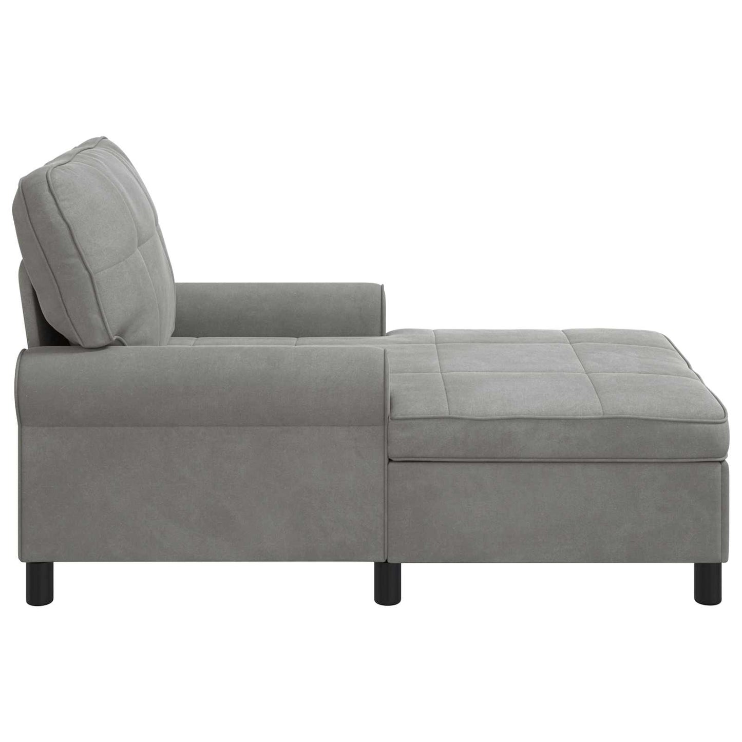 Chaise Lounge met kussen Lichtgrijs 91 x 157 x 91 cm Fluweel is nu te koop bij PeponiXL, paradijselijk wonen!