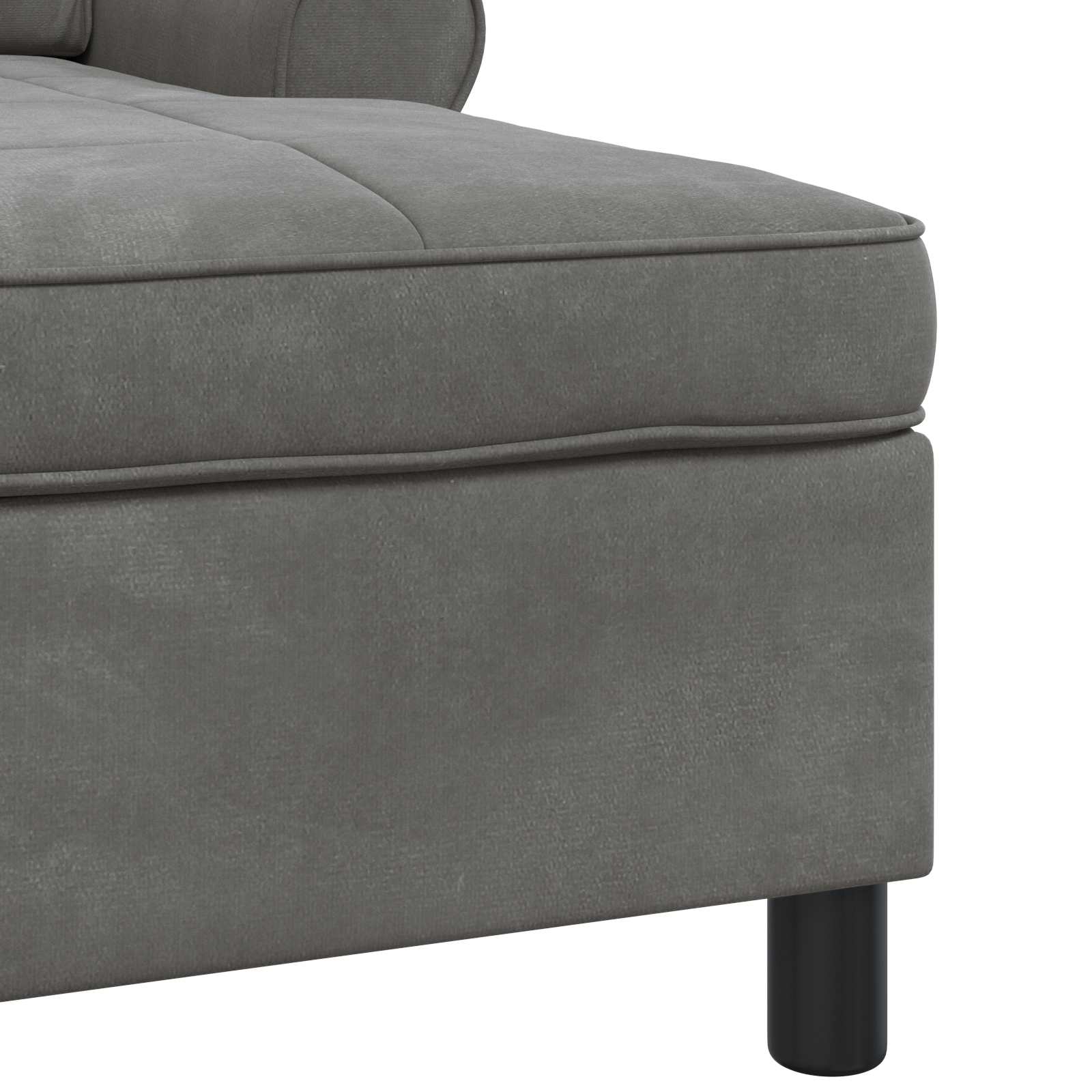 Chaise Lounge met kussen Donkergrijs 91 x 157 x 91 cm Fluweel is nu te koop bij PeponiXL, paradijselijk wonen!