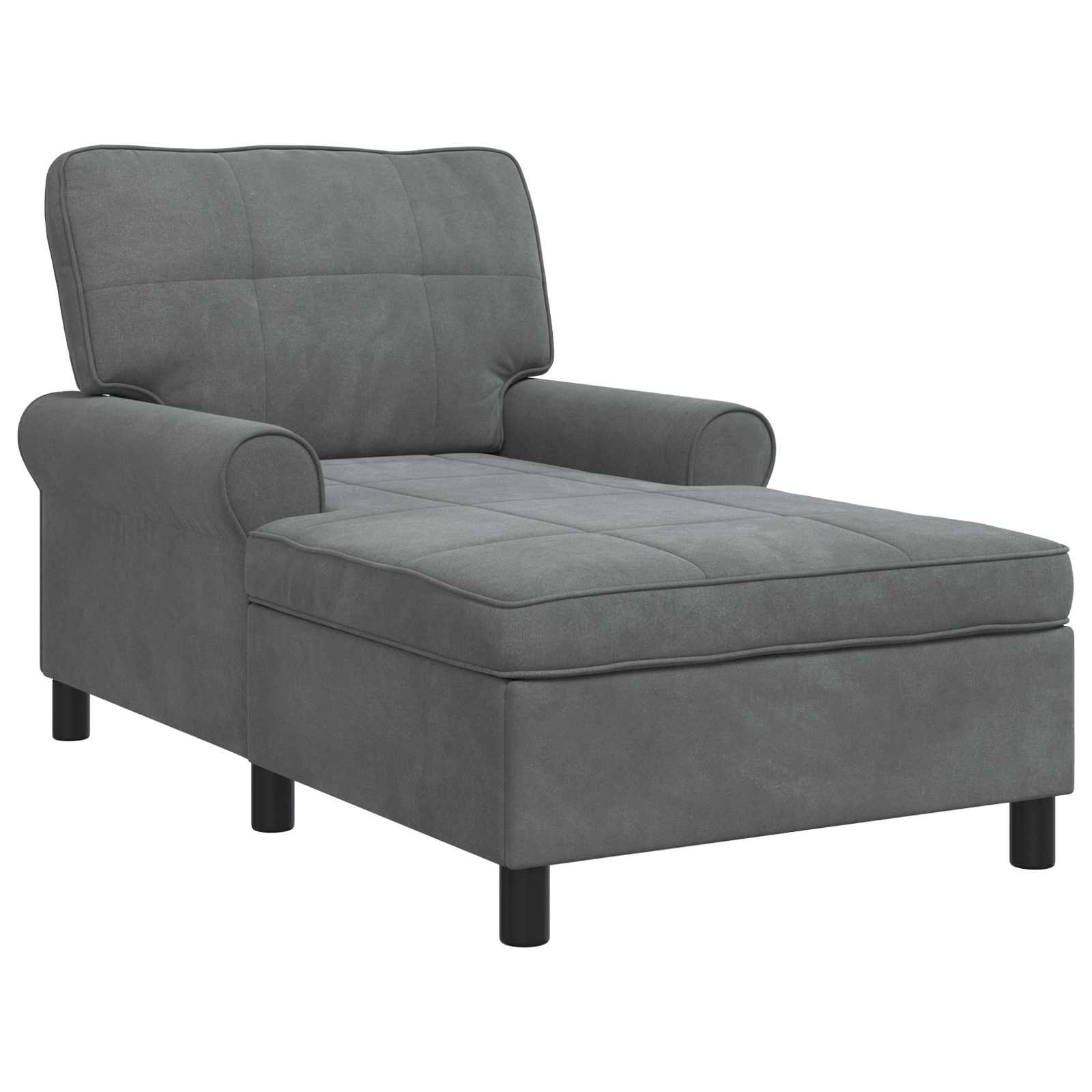Chaise Lounge met kussen Donkergrijs 91 x 157 x 91 cm Fluweel is nu te koop bij PeponiXL, paradijselijk wonen!