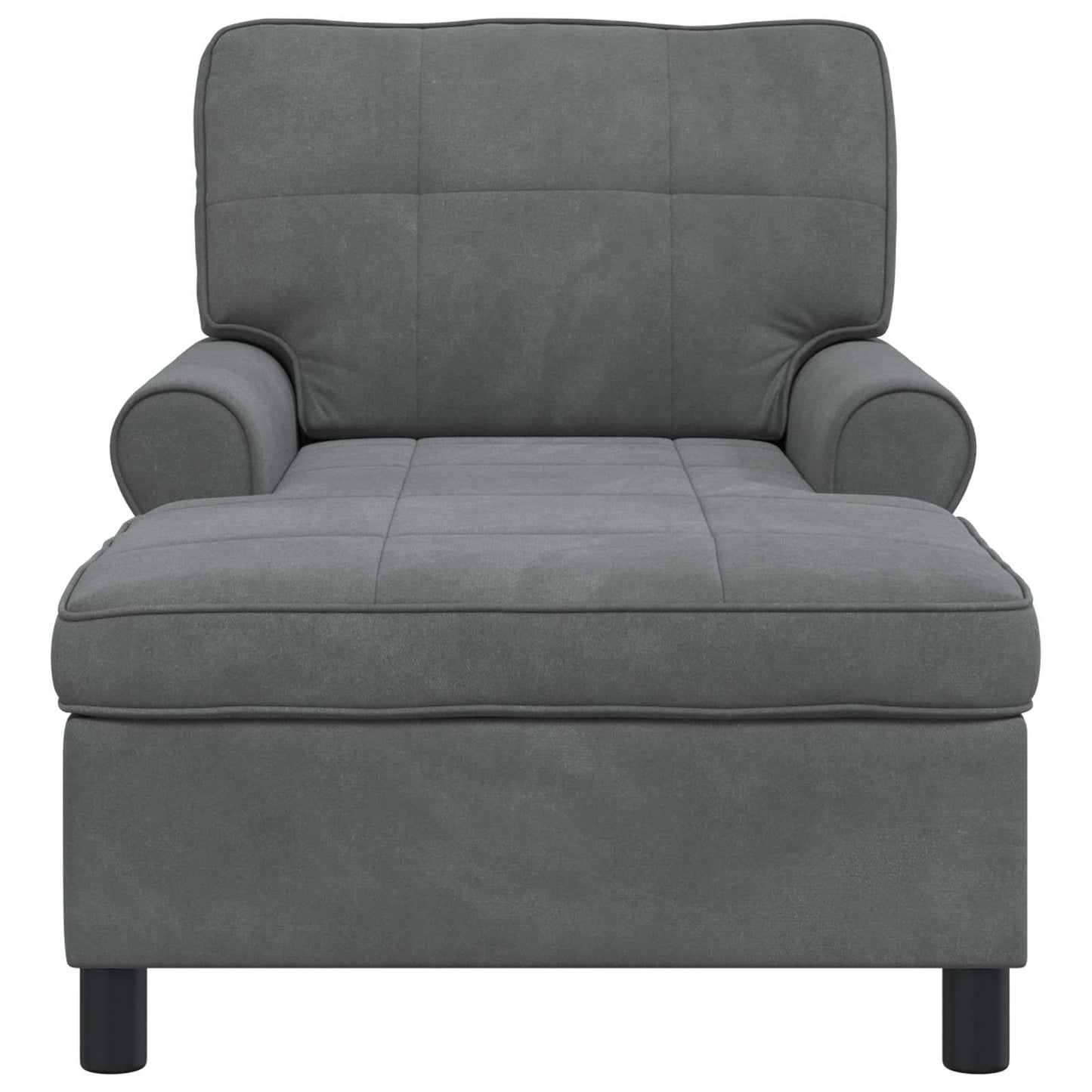 Chaise Lounge met kussen Donkergrijs 91 x 157 x 91 cm Fluweel is nu te koop bij PeponiXL, paradijselijk wonen!