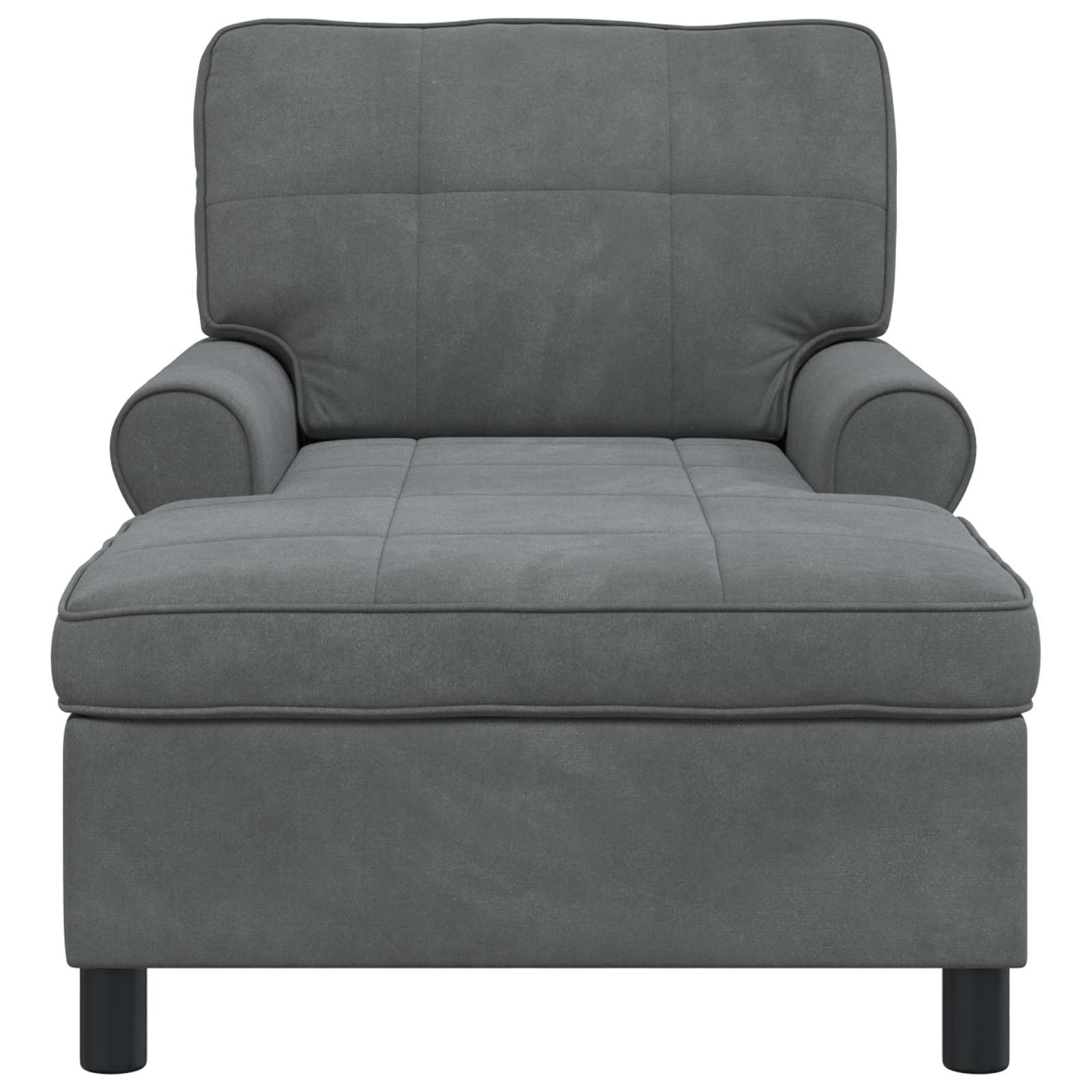 Chaise Lounge met kussen Donkergrijs 91 x 157 x 91 cm Fluweel is nu te koop bij PeponiXL, paradijselijk wonen!