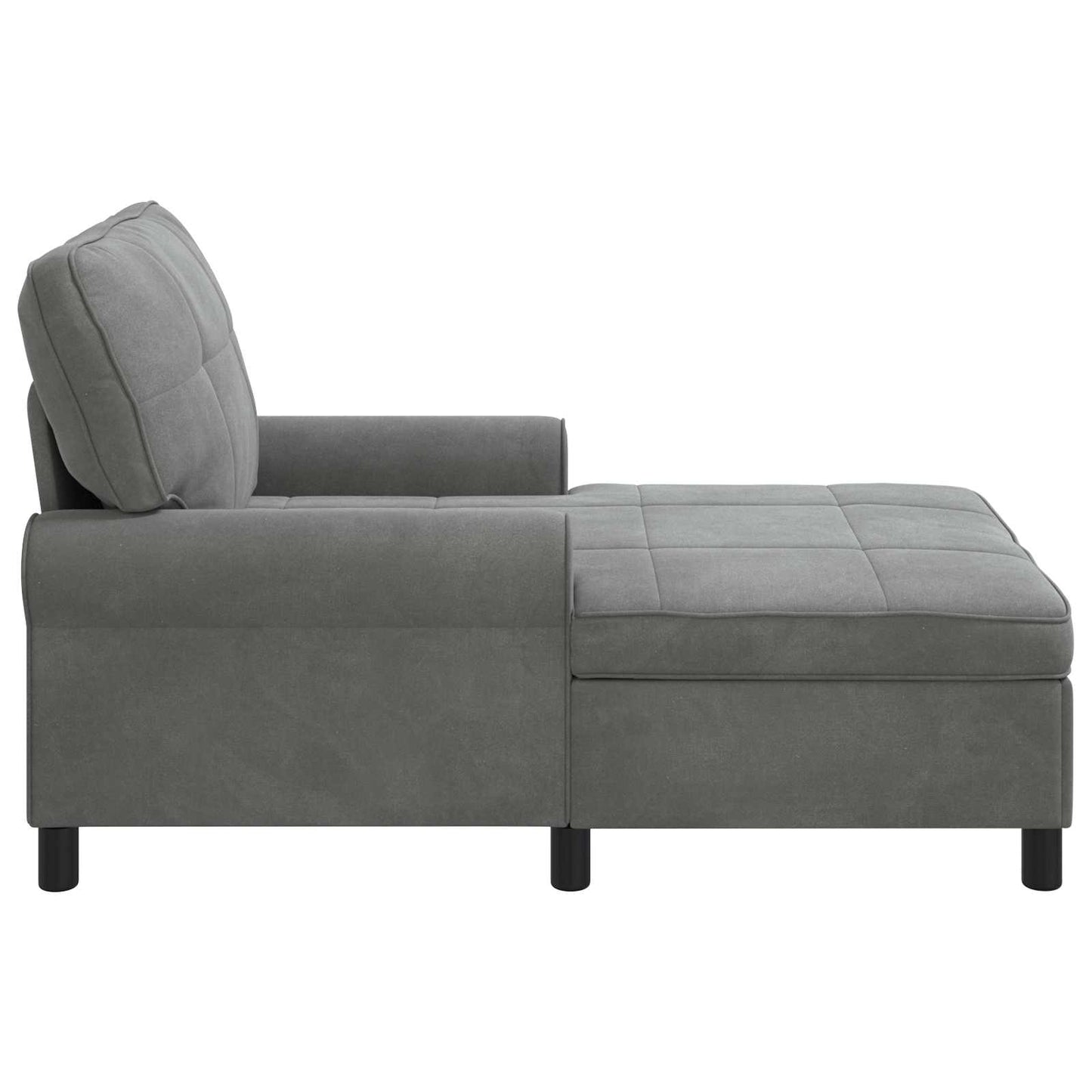 Chaise Lounge met kussen Donkergrijs 91 x 157 x 91 cm Fluweel is nu te koop bij PeponiXL, paradijselijk wonen!