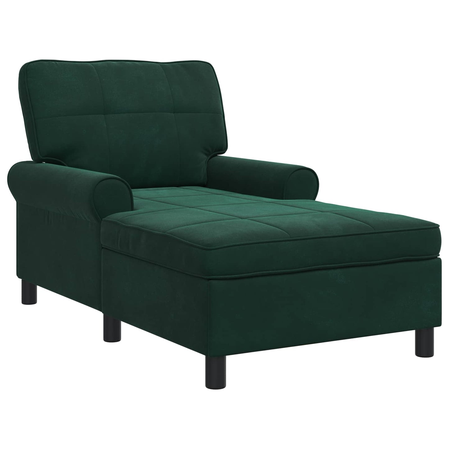 Chaise Lounge met kussen Donkergroen 91 x 157 x 91 cm Fluweel is nu te koop bij PeponiXL, paradijselijk wonen!