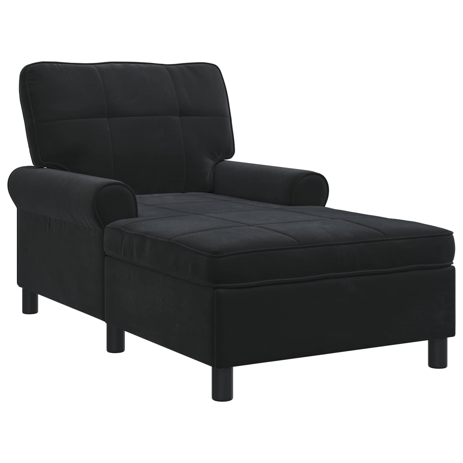 Chaise Lounge met kussen Zwart 91 x 157 x 91 cm Fluweel is nu te koop bij PeponiXL, paradijselijk wonen!