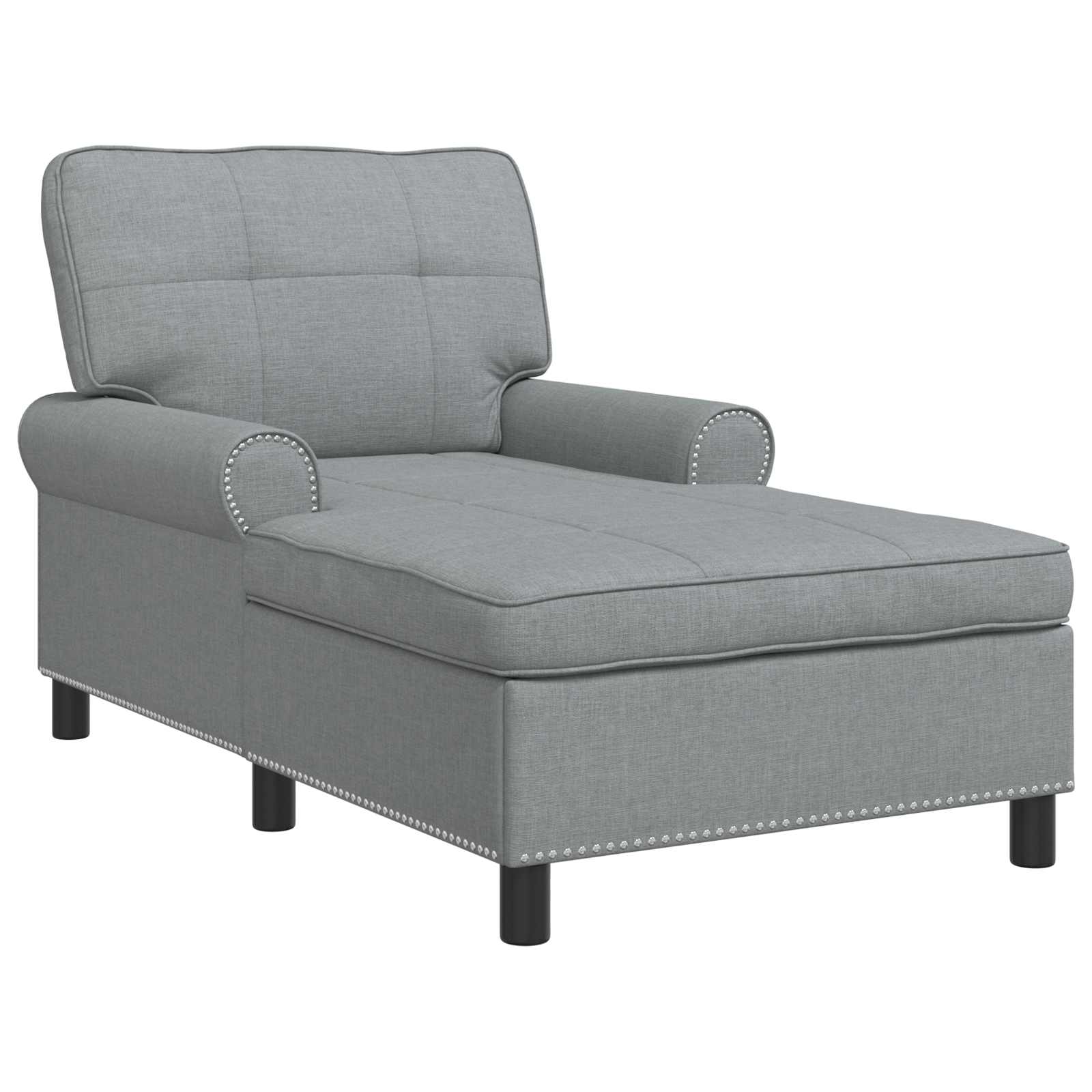 Chaise Lounge met kussen Lichtgrijs 91 x 157 x 91 cm Stof is nu te koop bij PeponiXL, paradijselijk wonen!