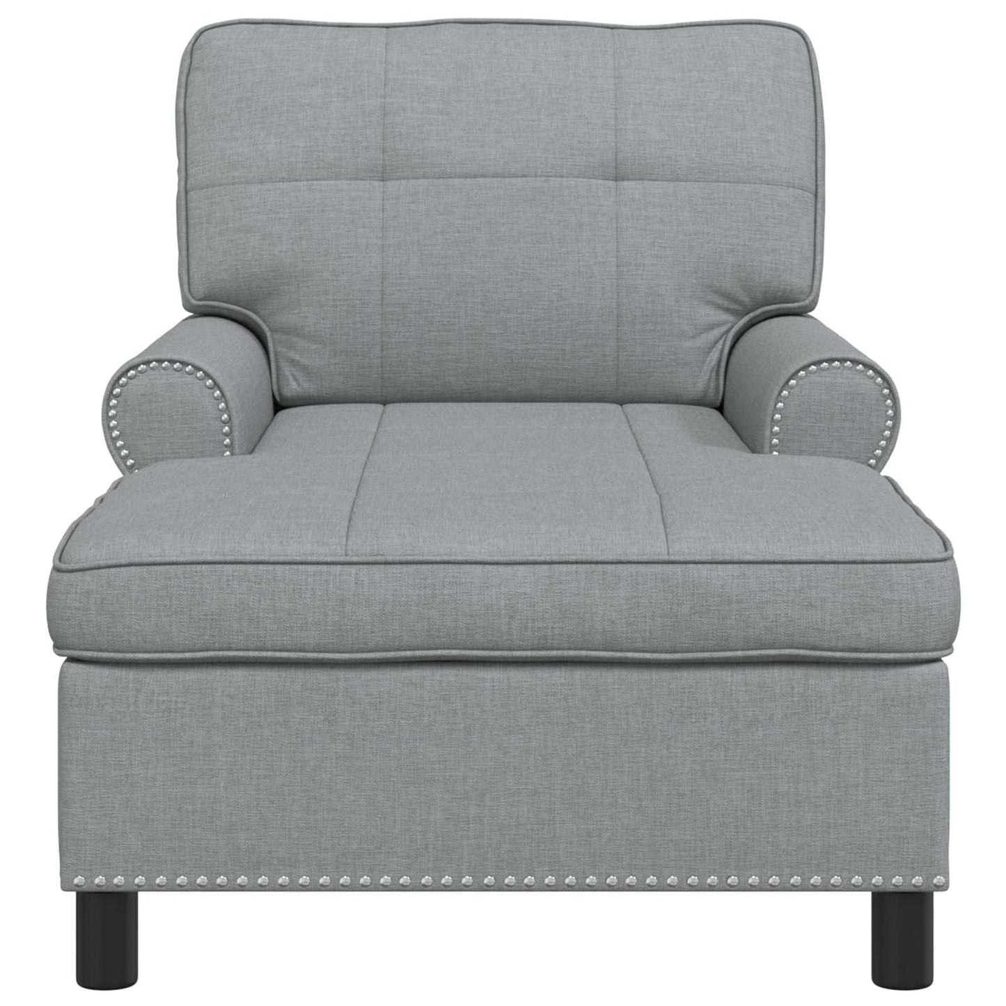 Chaise Lounge met kussen Lichtgrijs 91 x 157 x 91 cm Stof is nu te koop bij PeponiXL, paradijselijk wonen!