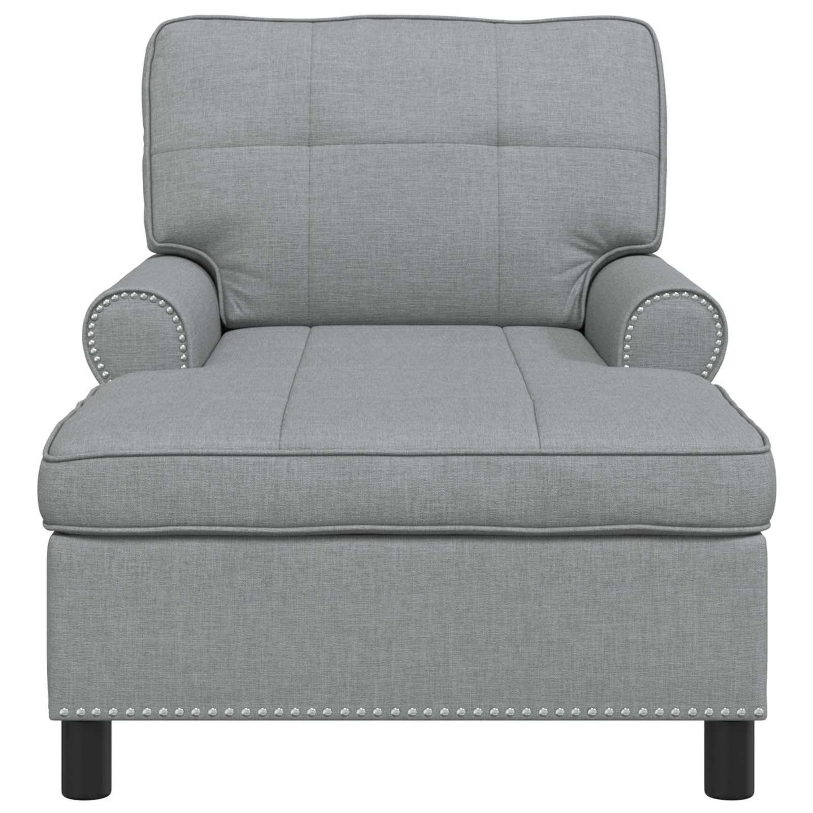 Chaise Lounge met kussen Lichtgrijs 91 x 157 x 91 cm Stof is nu te koop bij PeponiXL, paradijselijk wonen!