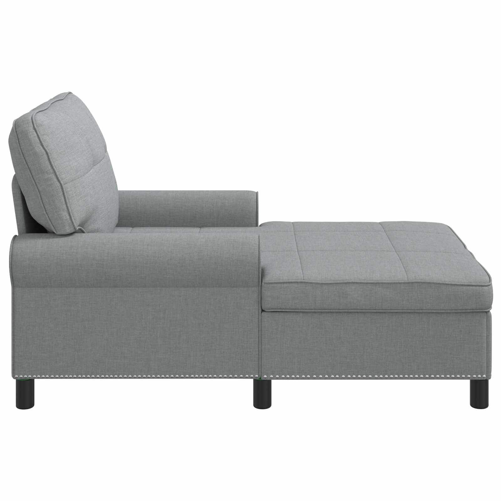 Chaise Lounge met kussen Lichtgrijs 91 x 157 x 91 cm Stof is nu te koop bij PeponiXL, paradijselijk wonen!