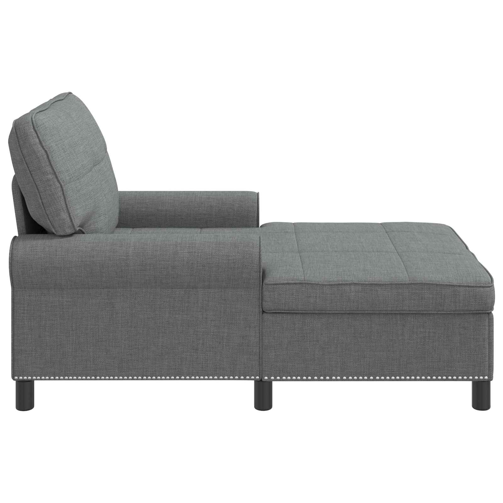 Chaise Lounge met kussen Donkergrijs 91 x 157 x 91 cm Stof is nu te koop bij PeponiXL, paradijselijk wonen!