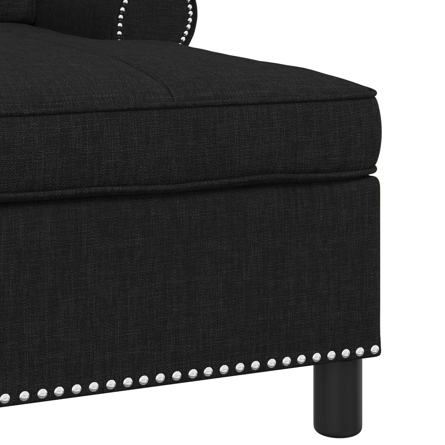 Chaise Lounge met kussen Zwart 91 x 157 x 91 cm Stof is nu te koop bij PeponiXL, paradijselijk wonen!
