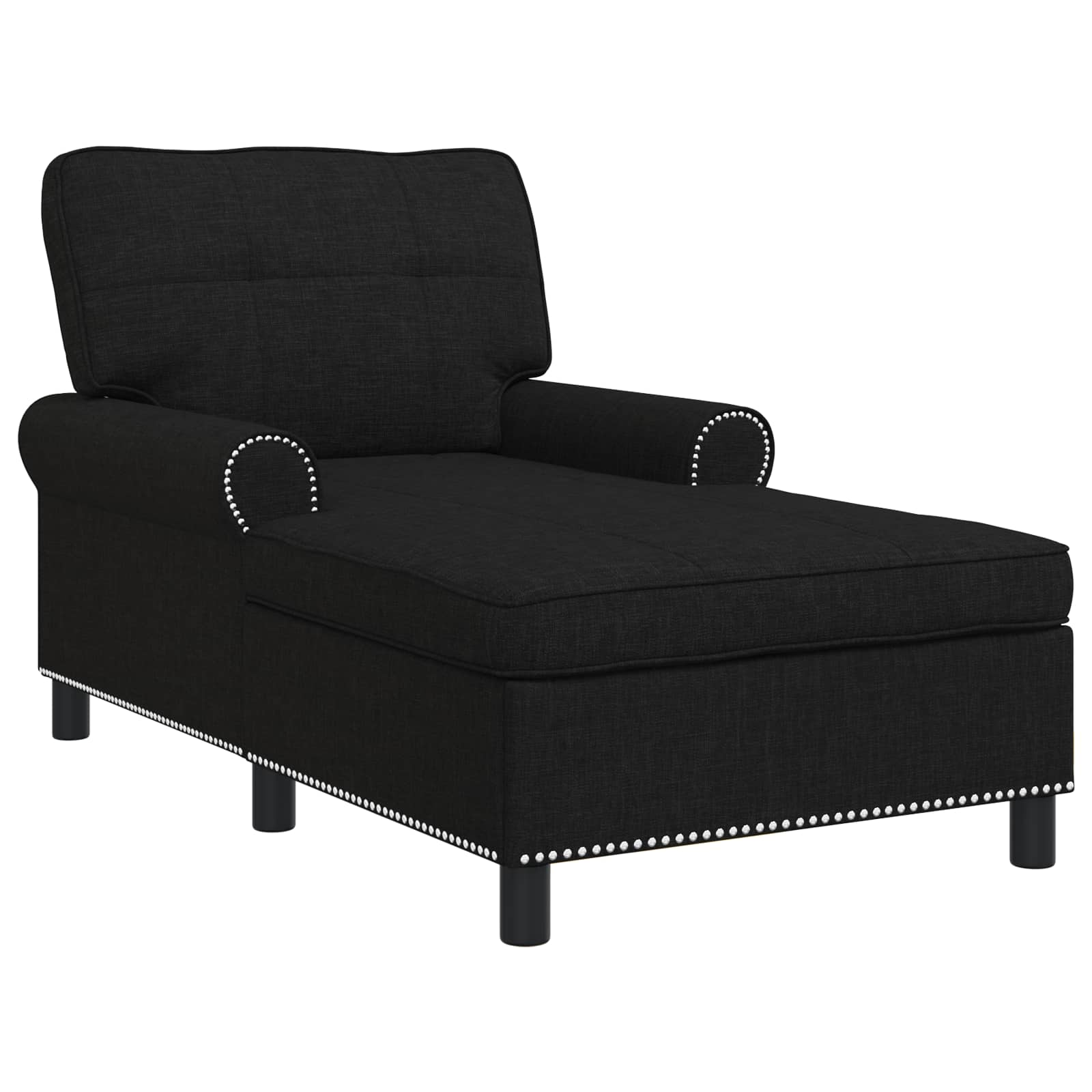 Chaise Lounge met kussen Zwart 91 x 157 x 91 cm Stof is nu te koop bij PeponiXL, paradijselijk wonen!