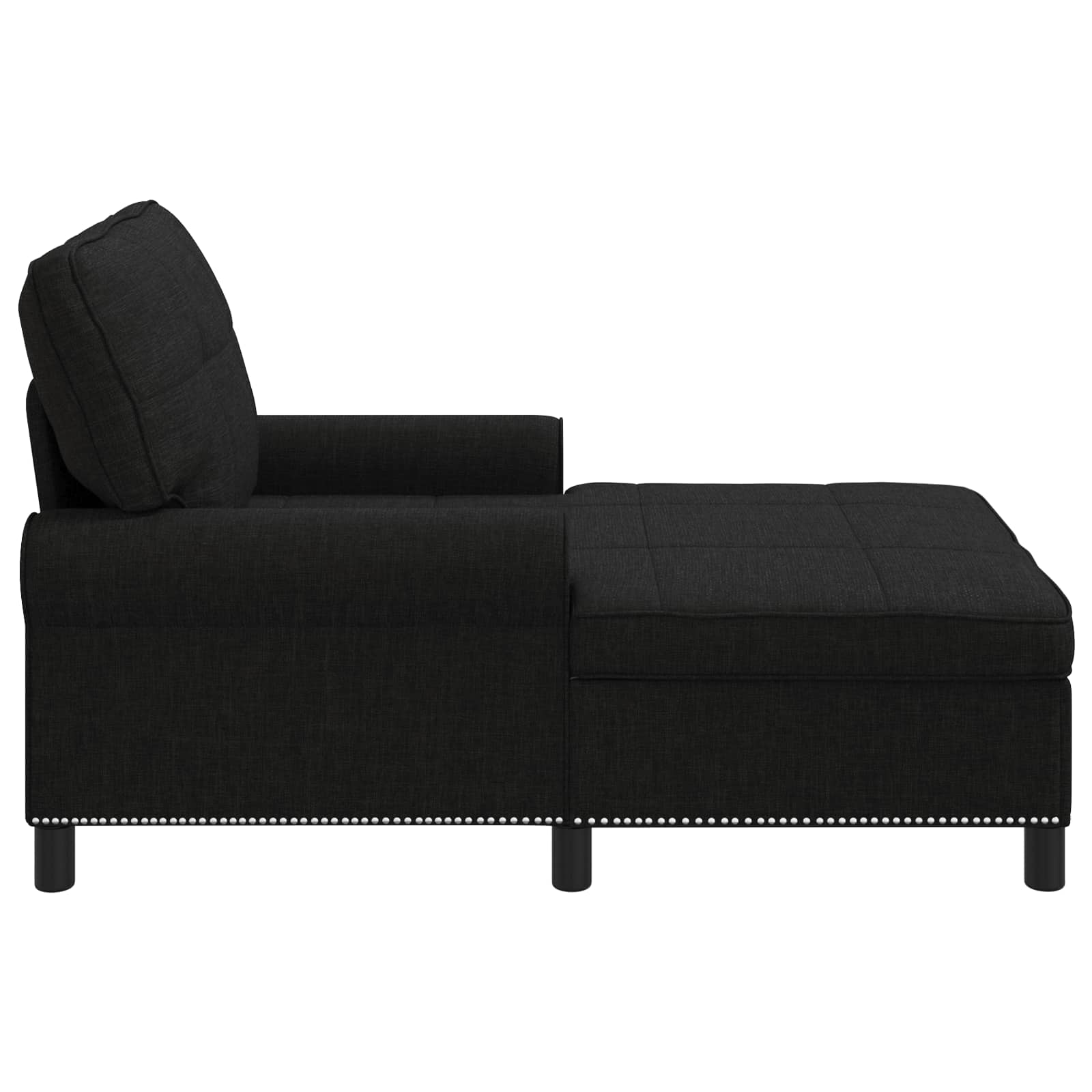 Chaise Lounge met kussen Zwart 91 x 157 x 91 cm Stof is nu te koop bij PeponiXL, paradijselijk wonen!