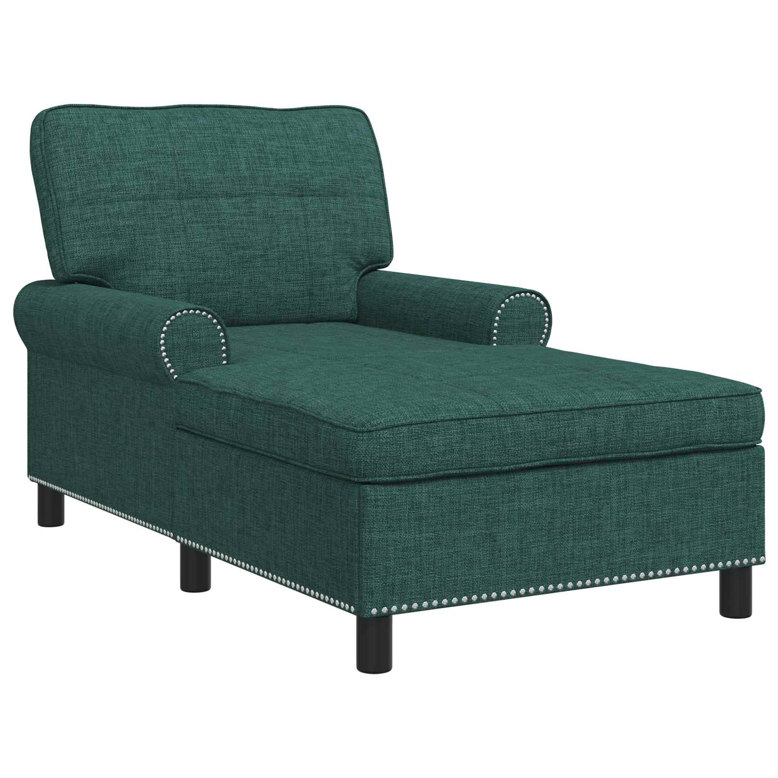 Chaise Lounge met kussen Donkergroen 91 x 157 x 91 cm Stof is nu te koop bij PeponiXL, paradijselijk wonen!