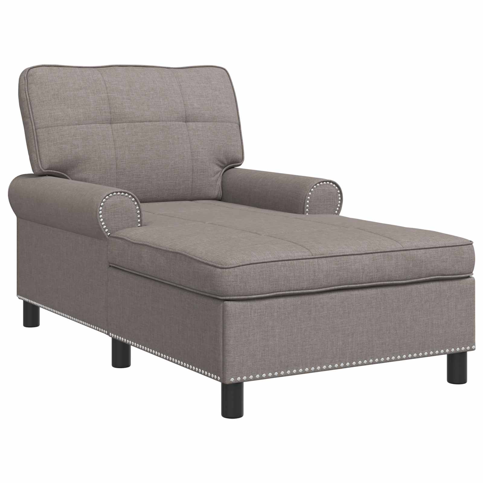 Chaise Lounge met kussen Taupe 91 x 157 x 91 cm Stof is nu te koop bij PeponiXL, paradijselijk wonen!