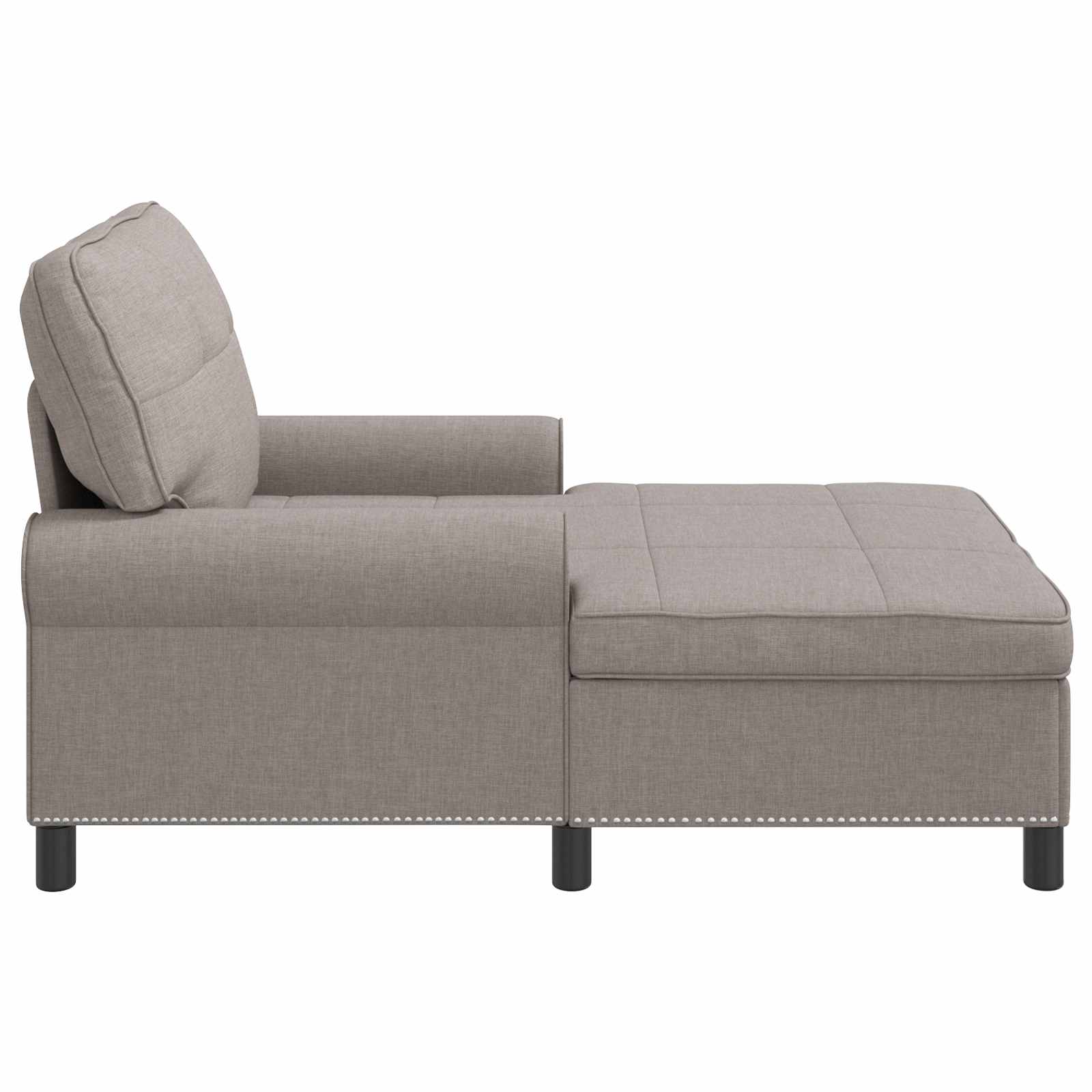 Chaise Lounge met kussen Taupe 91 x 157 x 91 cm Stof is nu te koop bij PeponiXL, paradijselijk wonen!