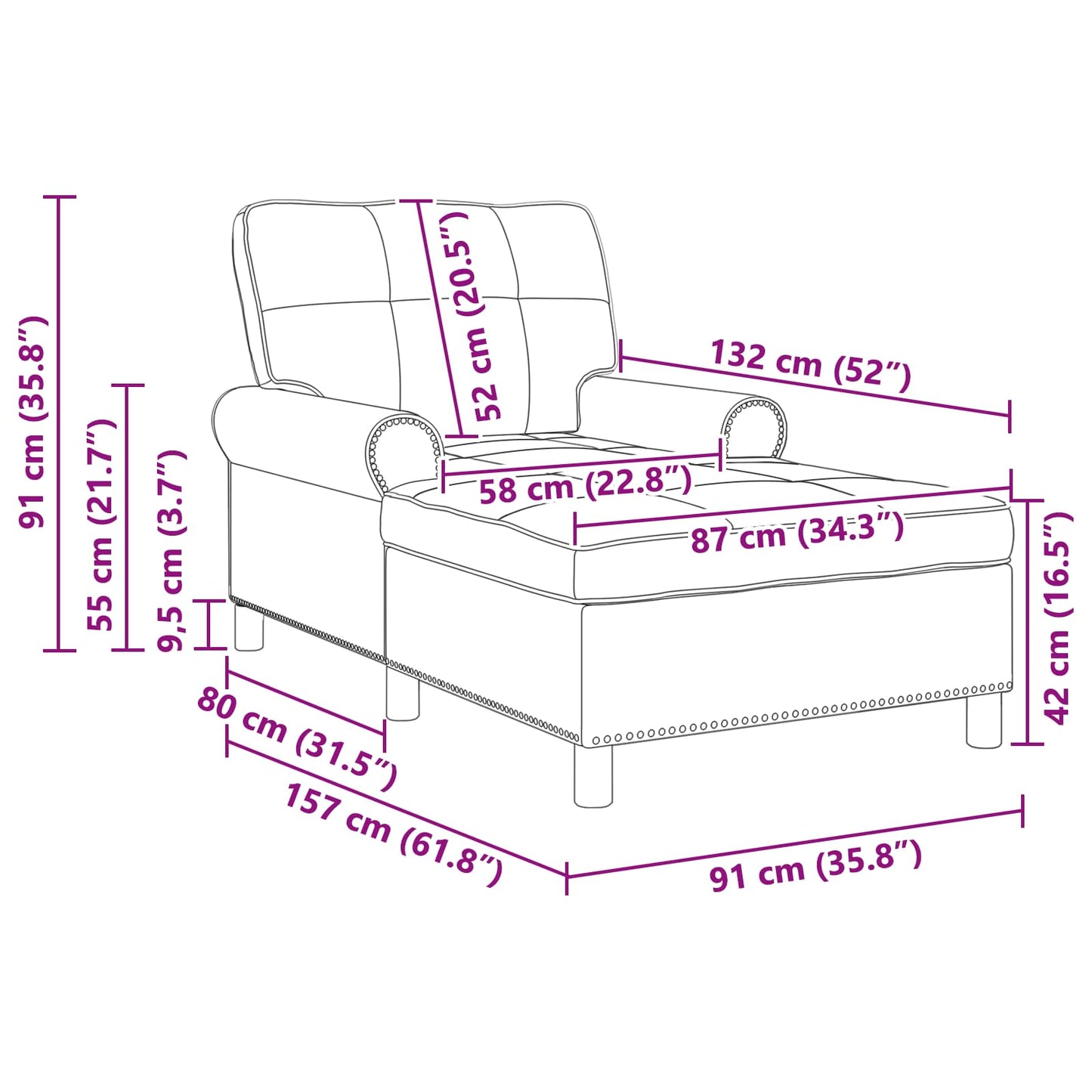 Chaise Lounge met kussen Taupe 91 x 157 x 91 cm Stof is nu te koop bij PeponiXL, paradijselijk wonen!